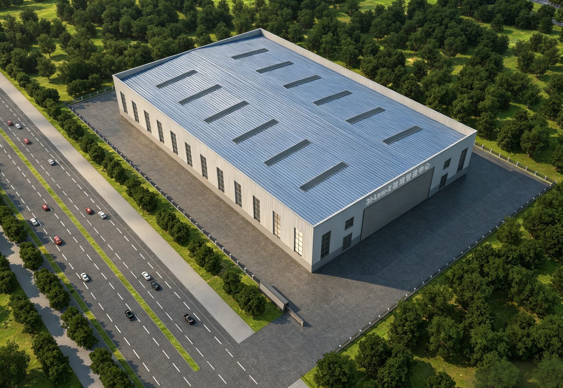 Aerial view of the aluminium window and door production base in Foshan, Guangdong
