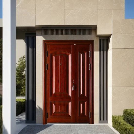 Aluminium entrance door for a public building